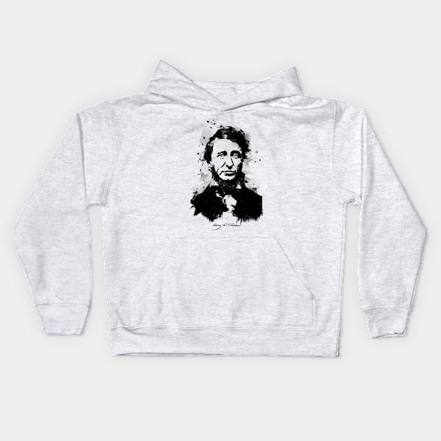 Henry David Thoreau Kids Hoodie by PrintablesPassions